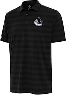 Antigua Vancouver Canucks Mens Black Tunnel Short Sleeve Polo
