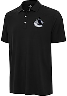 Antigua Vancouver Canucks Mens Black Western Short Sleeve Polo