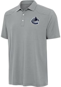 Antigua Vancouver Canucks Mens Grey Western Short Sleeve Polo