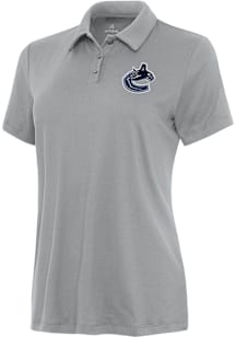 Antigua Vancouver Canucks Womens Grey Reprocess Recycled Short Sleeve Polo Shirt