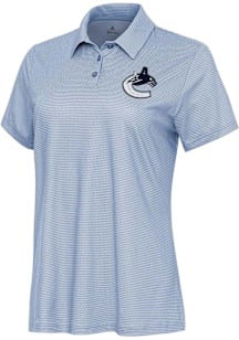 Antigua Vancouver Canucks Womens White Rings Short Sleeve Polo Shirt