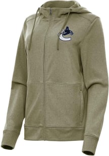 Antigua Vancouver Canucks Womens Olive Seeker Light Weight Jacket