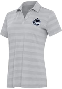 Antigua Vancouver Canucks Womens Grey Tunnel Short Sleeve Polo Shirt