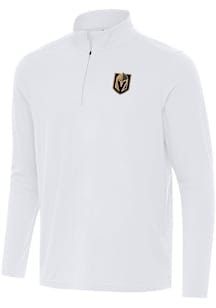 Antigua Vegas Golden Knights Mens White Intent Long Sleeve Qtr Zip Pullover