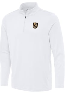 Antigua Vegas Golden Knights Mens White Reprocess Recycled Long Sleeve Qtr Zip Pullover