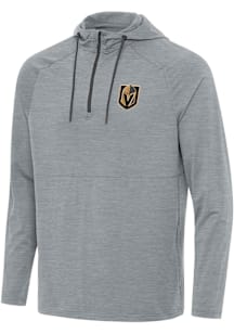 Antigua Vegas Golden Knights Mens Grey Spikes Long Sleeve Qtr Zip Pullover