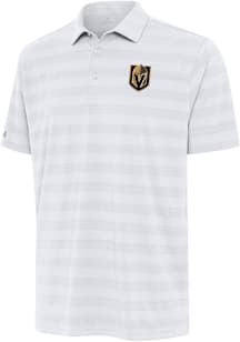Antigua Vegas Golden Knights Mens White Tunnel Short Sleeve Polo