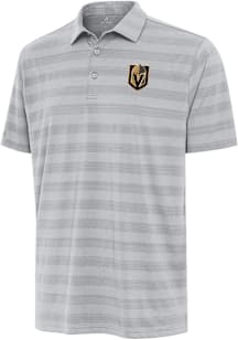 Antigua Vegas Golden Knights Mens Grey Tunnel Short Sleeve Polo