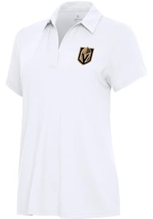 Antigua Vegas Golden Knights Womens White Era Short Sleeve Polo Shirt