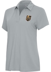 Antigua Vegas Golden Knights Womens Grey Era Short Sleeve Polo Shirt