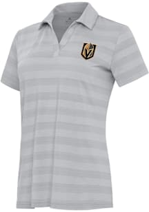 Antigua Vegas Golden Knights Womens Grey Tunnel Short Sleeve Polo Shirt
