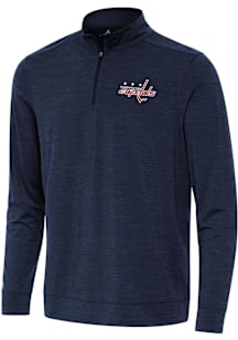 Antigua Washington Capitals Mens Navy Blue Bright Long Sleeve Qtr Zip Pullover