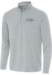 Antigua Washington Capitals Mens Grey Bright Long Sleeve Qtr Zip Pullover