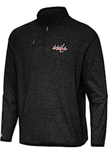 Antigua Washington Capitals Mens Black Certain Long Sleeve Qtr Zip Pullover