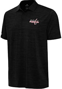 Antigua Washington Capitals Mens Black Layout Short Sleeve Polo