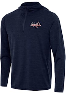 Antigua Washington Capitals Mens Navy Blue Tidy Long Sleeve Qtr Zip Pullover