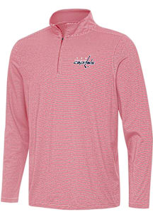Antigua Washington Capitals Mens Red Twine Long Sleeve Qtr Zip Pullover