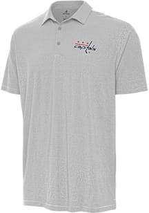 Antigua Washington Capitals Mens Grey Twine Short Sleeve Polo