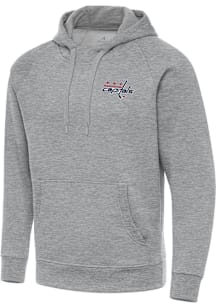 Antigua Washington Capitals Mens Grey Victory Big and Tall Hooded Sweatshirt