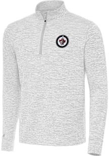 Antigua Winnipeg Jets Mens Grey Cause Long Sleeve Qtr Zip Pullover