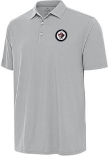 Antigua Winnipeg Jets Mens Grey Era Short Sleeve Polo