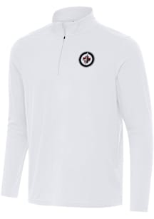 Antigua Winnipeg Jets Mens White Intent Long Sleeve Qtr Zip Pullover