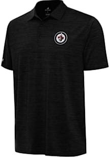 Antigua Winnipeg Jets Mens Black Layout Short Sleeve Polo