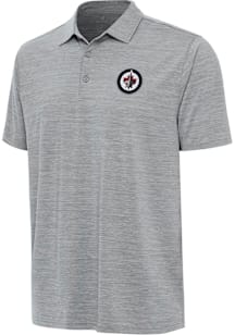 Antigua Winnipeg Jets Mens Grey Layout Short Sleeve Polo
