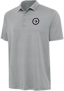 Antigua Winnipeg Jets Mens Grey Reprocess Recycled Short Sleeve Polo