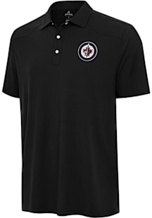 Antigua Winnipeg Jets Mens Black Western Short Sleeve Polo