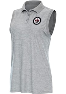 Antigua Winnipeg Jets Womens Grey Recap Polo Shirt