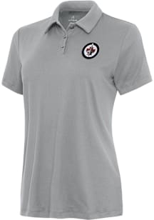 Antigua Winnipeg Jets Womens Grey Reprocess Recycled Short Sleeve Polo Shirt