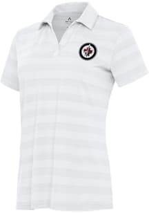 Antigua Winnipeg Jets Womens White Tunnel Short Sleeve Polo Shirt