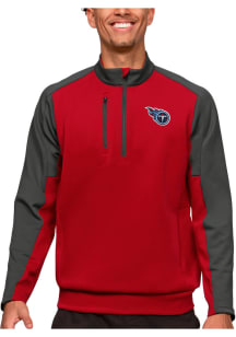 Antigua Tennessee Titans Mens Red Team Long Sleeve 1/4 Zip Pullover