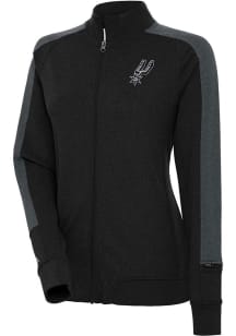 Antigua San Antonio Spurs Womens Black Strike Light Weight Jacket