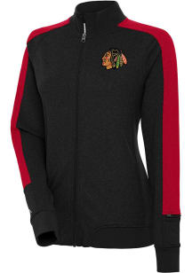 Antigua Chicago Blackhawks Womens Black Strike Light Weight Jacket