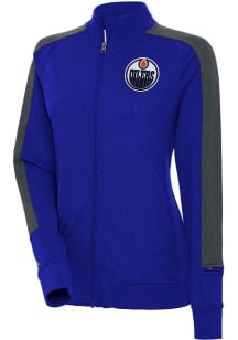 Antigua Edmonton Oilers Womens Blue Strike Light Weight Jacket