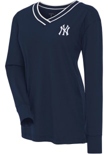 Antigua New York Yankees Womens Navy Blue Symbolic LS Tee