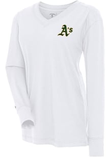 Antigua Oakland Athletics Womens White Symbolic LS Tee