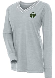 Antigua Portland Timbers Womens Grey Symbolic LS Tee