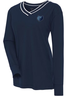 Antigua Memphis Grizzlies Womens Navy Blue Alternate Symbolic LS Tee