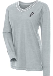 Antigua San Antonio Spurs Womens Grey Symbolic LS Tee