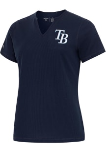 Antigua Tampa Bay Rays Womens Navy Blue Traveler Short Sleeve T-Shirt