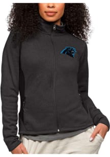 Antigua Carolina Panthers Womens Black Course Light Weight Jacket