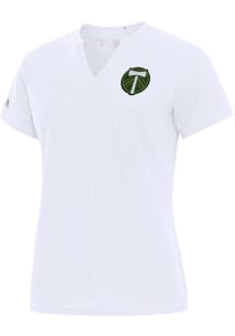 Antigua Portland Timbers Womens White Traveler Short Sleeve T-Shirt