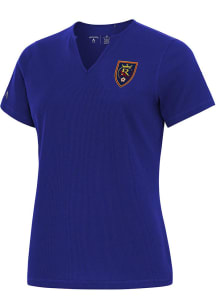 Antigua Real Salt Lake Womens Blue Traveler Short Sleeve T-Shirt