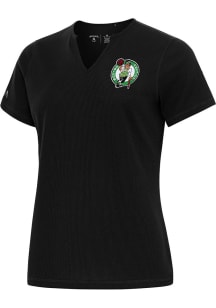 Antigua Boston Celtics Womens Black Traveler Short Sleeve T-Shirt