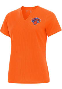 Antigua New York Knicks Womens Orange Traveler Short Sleeve T-Shirt