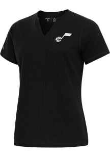 Antigua Utah Jazz Womens Black Traveler Short Sleeve T-Shirt