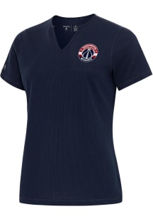 Antigua Washington Wizards Womens Navy Blue Traveler Short Sleeve T-Shirt